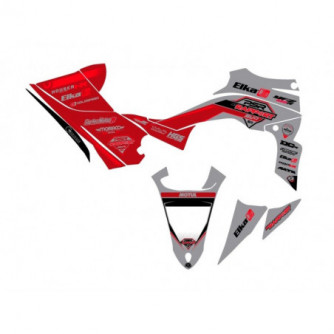 Kit déco réplica PSR-BY RAPPORT gris et rouge pour Yamaha 450 YFZR.