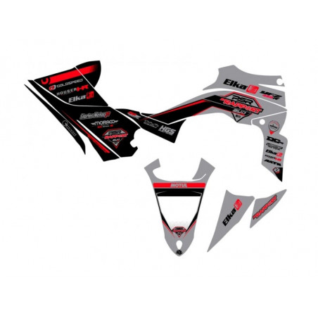 Kit déco réplica PSR-BY RAPPORT gris et noir pour Yamaha 450 YFZR.