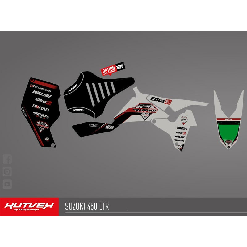 Graphic Kit réplica PSR-BY RAPPORT black and grey for Suzuki 450 LTR