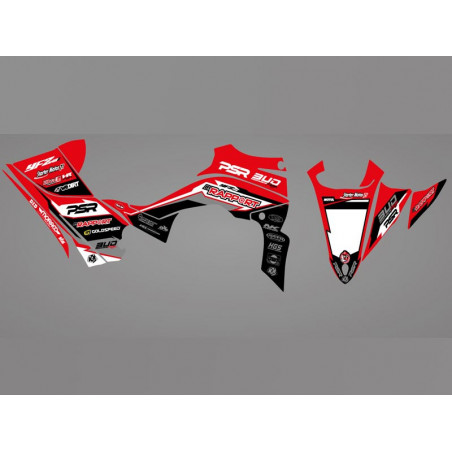 Kit déco réplica PSR-BY RAPPORT rouge pour Yamaha 450 YFZR.