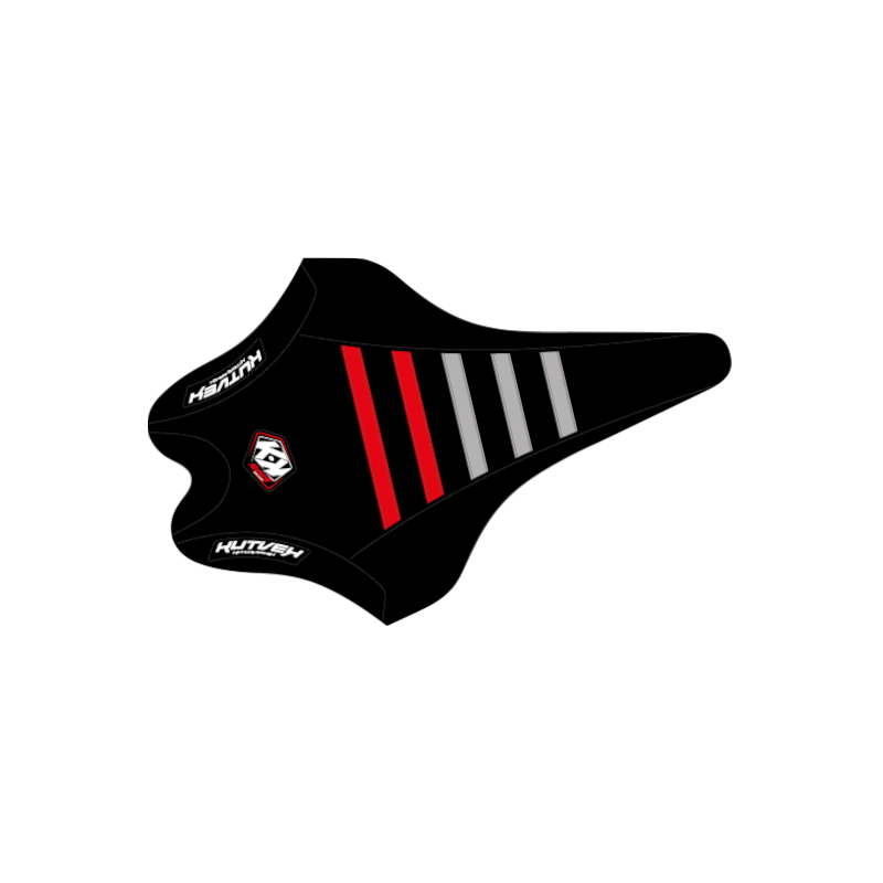 Housse de selle Kutvek noir, rouge et gris