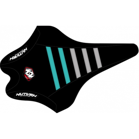 Black, blue and grey Kutvek seat cover.