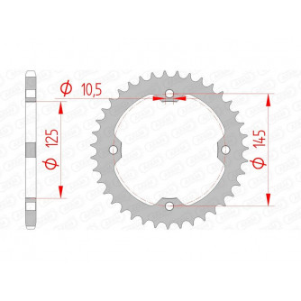 Couronne AFAM acier standard 12407 - 520 pour Yamaha 700 Raptor.