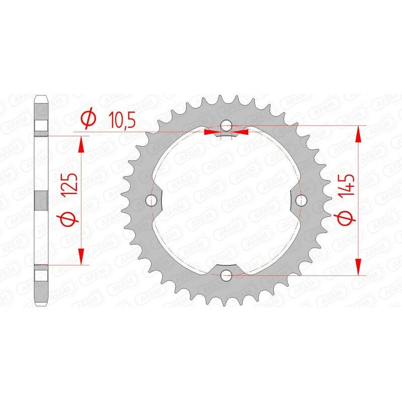 Couronne AFAM acier standard 12407 - 520 pour Yamaha 450 YFZ