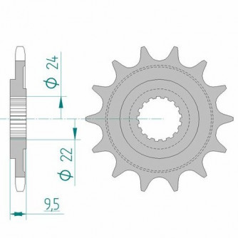 Pignon 15 DENTS AFAM - 450 TRX
