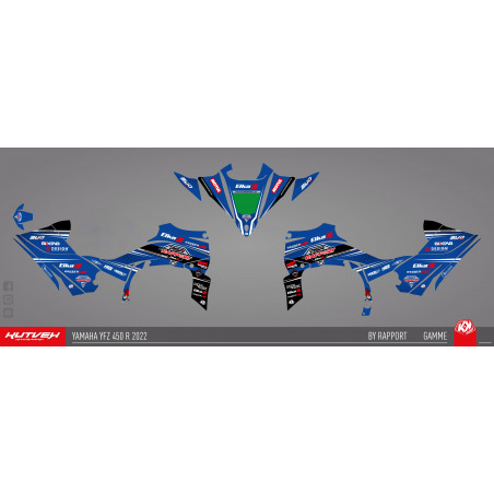 Kit déco replica bleu édition 2022 du team PSR-By Rapport pour 450 YFZR.