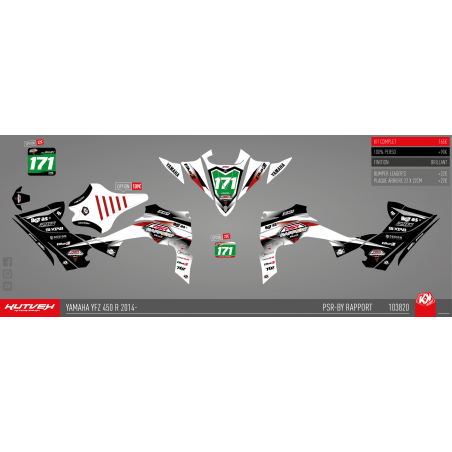 Kit déco PSR-By Rapport Blanc/Noir - 450 YFZR 2014