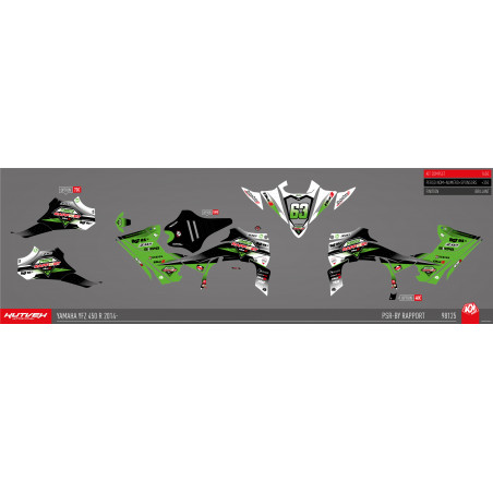 Kit déco Kutvek vert/noir/blanc - 450 YFZR 2014