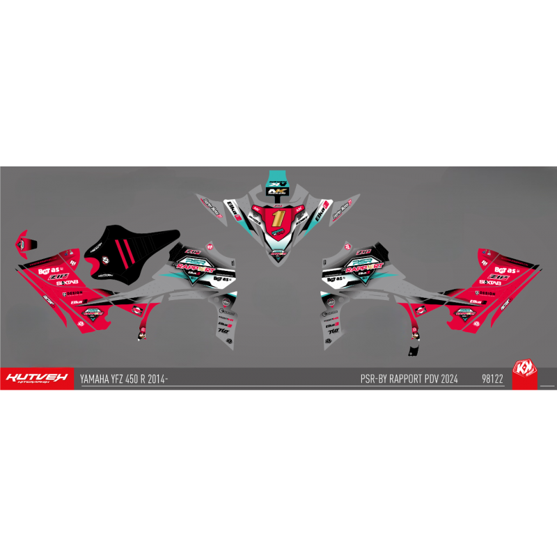 Graphic kit PSR-By Rapport PDV 2024 Red/grey - 450 YFZR