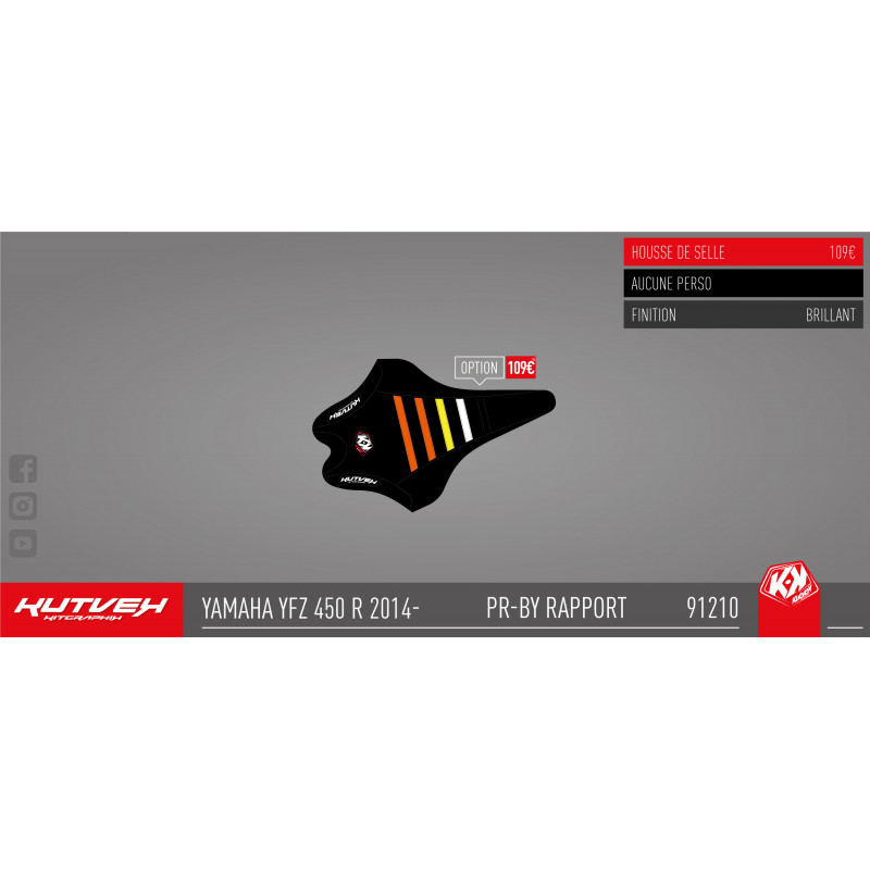 Seat cover Kutvek black/yellow/orange - 450 YFZR 2014