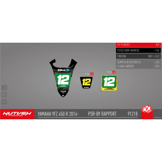 Plaque kit déco Kutvek vert/noir - 450 YFZR 2014