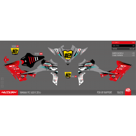 Graphic kit Kutvek red/grey - 450 YFZR 2014