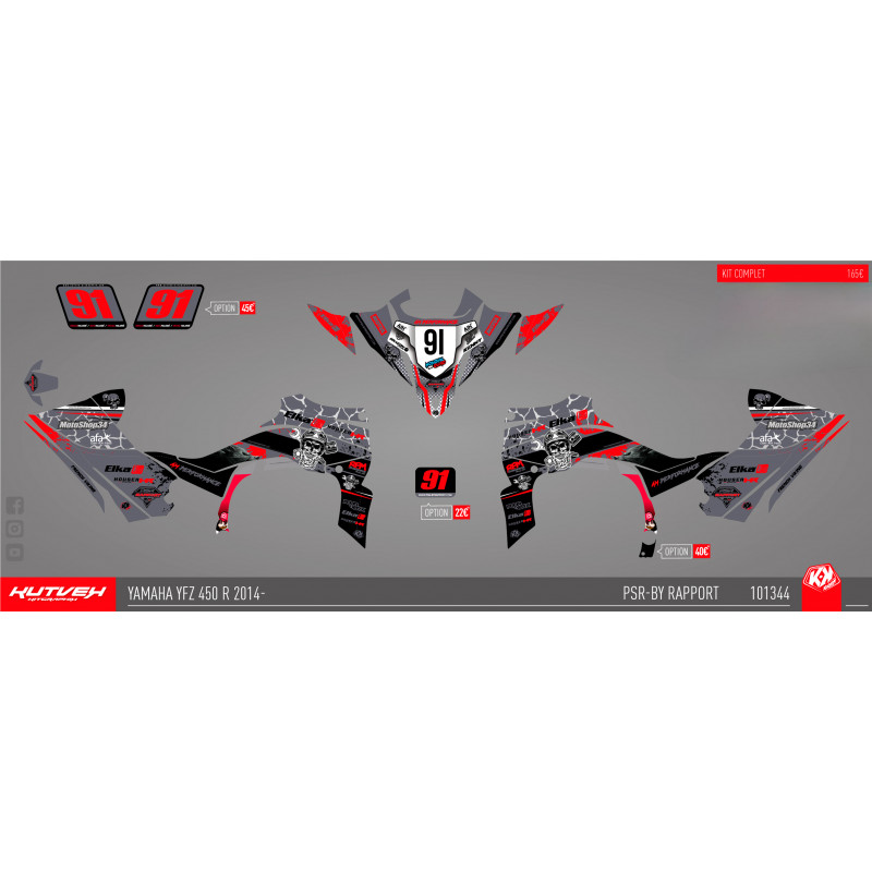 Kit déco Kutvek noir/gris - 450 YFZR 2014