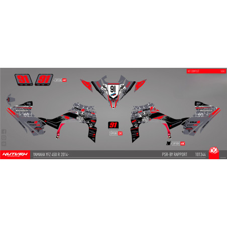Graphic kit Kutvek black/grey - 450 YFZR 2014